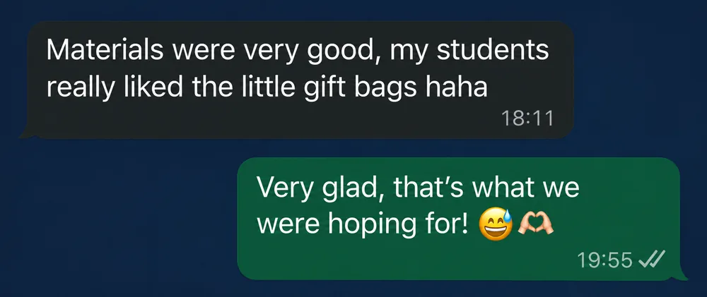 Real teacher feedback via WhatsApp 5