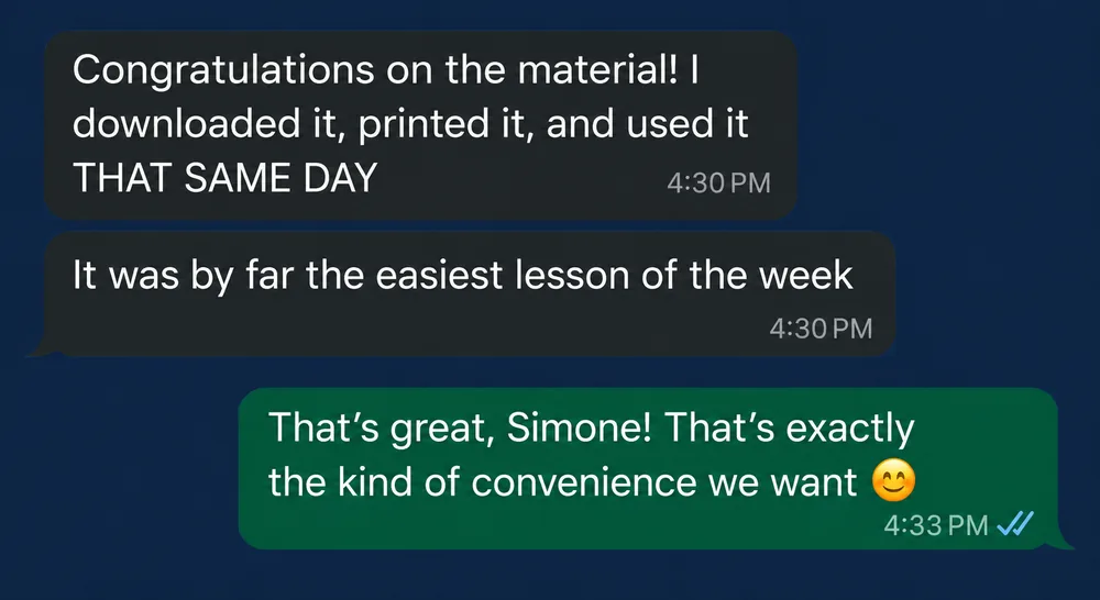 Real teacher feedback via WhatsApp 6